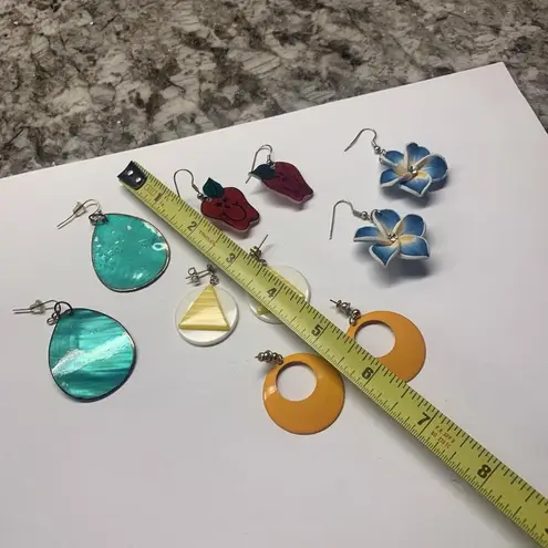 Lot Of 5 Costume Earrings Pierced Dangle Variety