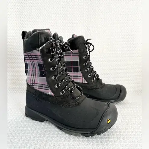 Keen Dry Snowden Black Purple Plaid Lace Up Winter Weather Boot Lined 7 Women