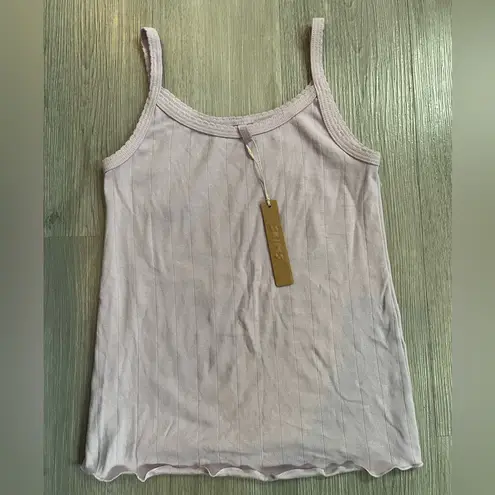 SKIMS Drop Needle Long Pointelle Tank Lavender Wisteria ~ Size Small