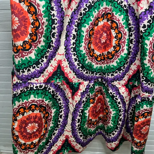 Nasty Gal  Boho Print Scallop Trim Cutout Maxi Dress Size 0 Multicolor UK 4