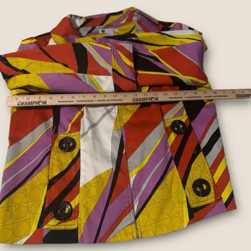 Carole Little Sz XL Jacket 3/4 Sleeve Hook & Eye Multi Pockets Stretch Lined