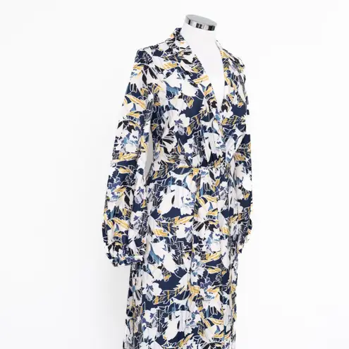 Kay Unger - Abstract Print Long-Sleeve Midi Dress