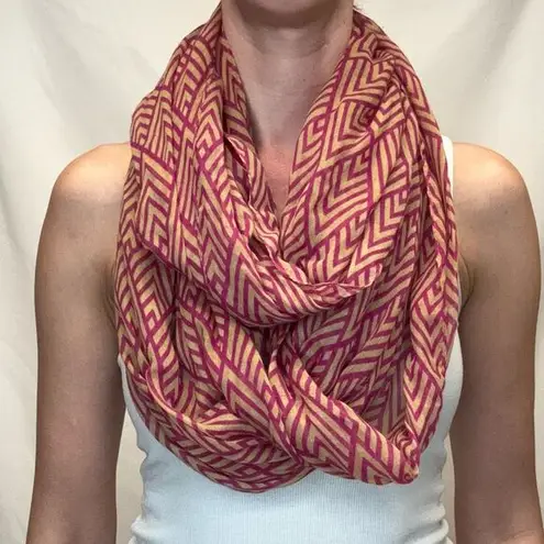 Unbranded Women's Lightweight Geometric Infinity Neck Scarf Magenta Pink Brown
