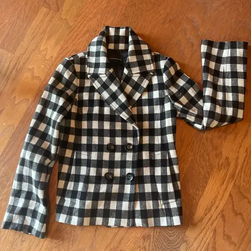 Club Monaco Black/white wool/cashmere blend Peacoat Size S/P