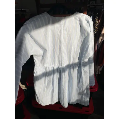 Roller Rabbit Striped Open Blue Tunic Mini Dress Medium Preppy Scandigirl Beach