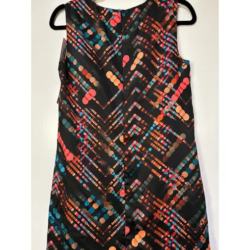 Missoni M Printed Synthetic Silk Sleeveless Shift Dress Black Multi Size 40 NWT