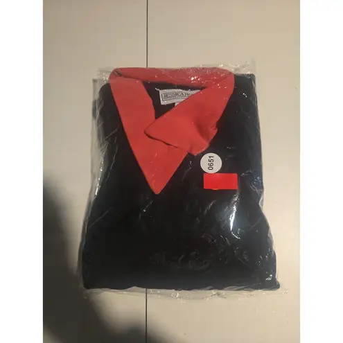 Jessica Howard Black Zip Jacket, Women's Size 14 Blazer, Red Collar, Outerwear