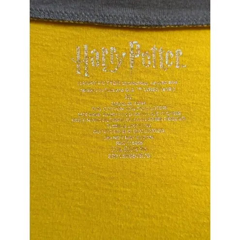 Harry Potter Harry Potty Hogwarts Top Woman's XL Yellow Gray Graphic Print Casual Wizard
