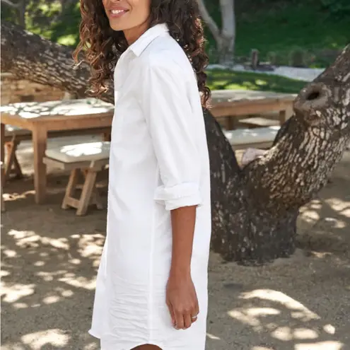Frank & Eileen White Mary 100% Cotton Classic ShirtDress Distressed Casual