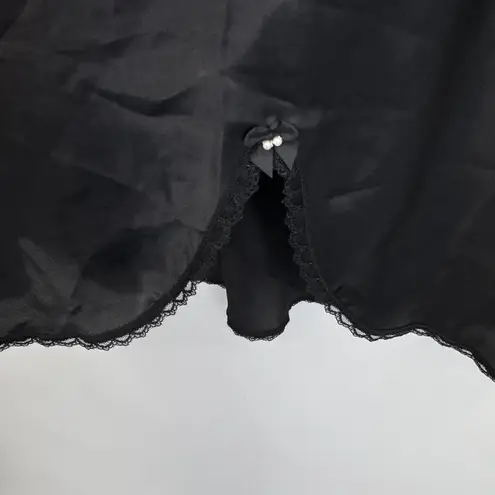 Wacoal Black Lace Trim Slip Camisole Nightgown Lingerie Womens M NEW