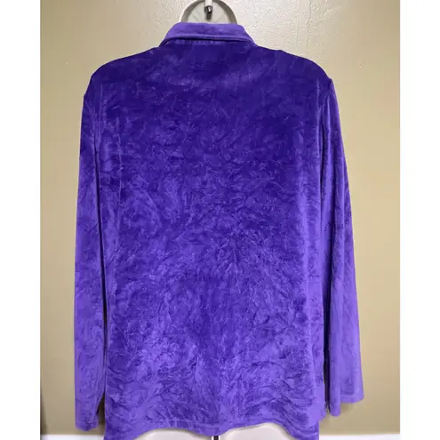 Quacker Factory  Purple Velour Striped Sequin jacket - Image 6