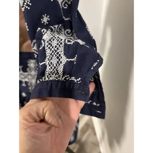 Odd Molly Blue 4 Continents 3/4 Sleeve Embroidered Scandinavian Dress Tunic SM