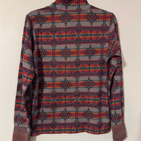 KAVU Lopez Spandex Button Up - Crew Neck Sweater in Canyon in size large