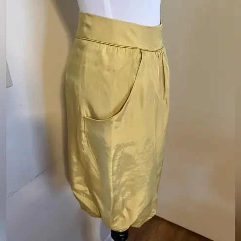 Vintage Japanese Q Yellow Skirt With Pockets Made in Korea