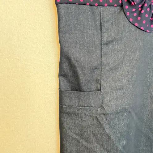 Velvet Heart Polka Dot Ruffle Button Babydoll Dress Size M Empire Waist Retro