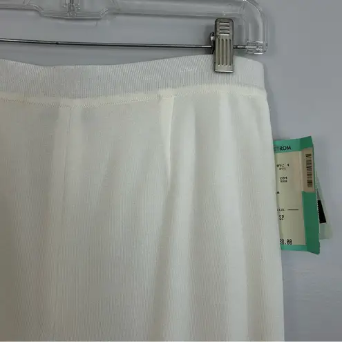 Misook NWT Classic White Pull On Wrinkle Free Acrylic Pants Size Small Petite
