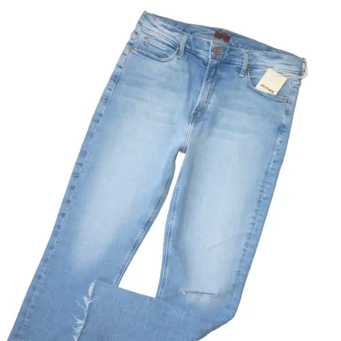 NWT Mother Mid Rise Dazzler Ankle Fray in Hopeless Romantic Stretch Crop Jean 32 Blue