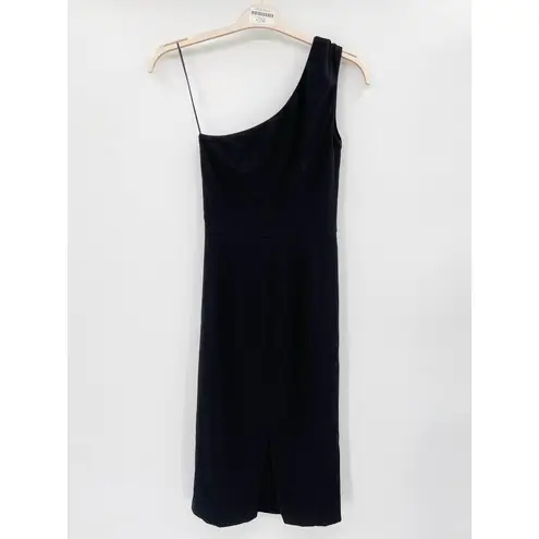 Dress the Population Martine Black One Shoulder Midi Dress Size S