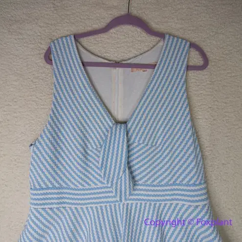 Hutch Anthropologie baby blue and white Bowtie Dress, women plus size 1X