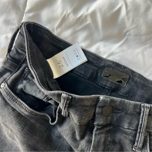 Mother High Waisted Looker Ankle Fray jeans Night Hawk 26