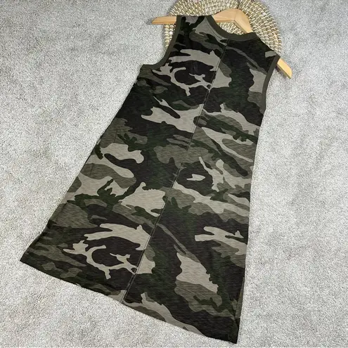 ATM Anthony Thomas Melillo Slub Jersey Tank Dress Camo Pima Cotton Size XSP Green