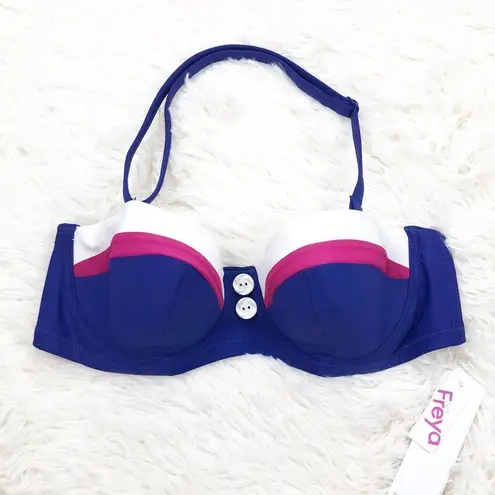 Freya Revival Indigo Blue Bandeau Bikini Top 30D Size undefined
