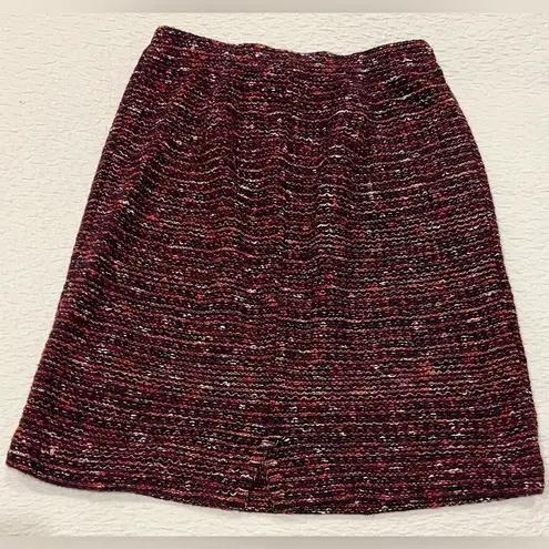 J.Jill  multi  tweed pencil skirt maroon wine color XS women’s stretchy