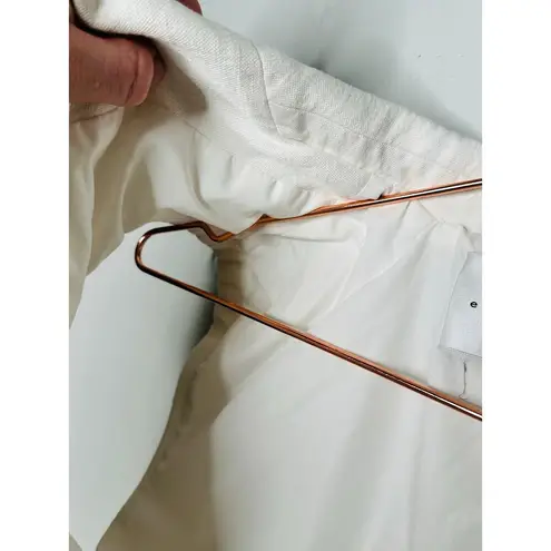 Endless Rose White Linen Oversized Fit Sleeveless Shoulder Pad Vest Size Small