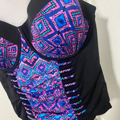 Swimsuit For All SWIMSUITS FOR ALL Plus Size 20 Aztec Print One Piece Swimsuit Tummy Control NWT