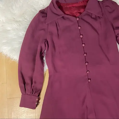 Burgundy holidays classy party cocktail long sleeves dress Red Size undefined