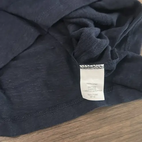 J.Crew NWT  Navy Linen V Neck Tee Sz M