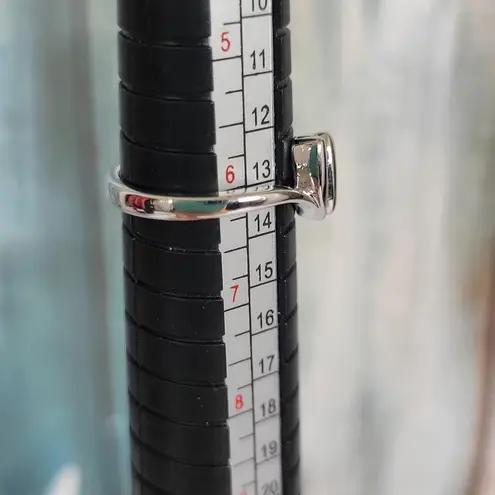 Blue Kyanite & CZ Silver ring size 6