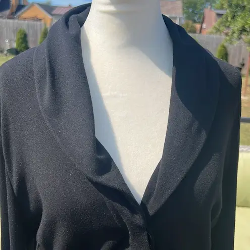Lafayette 148 New York Classic Knit Slim Button Black Blazer Black Size 10