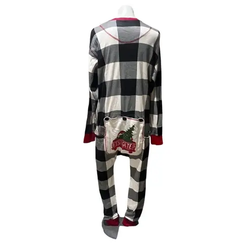 LazyOne Unisex Adult Onesie Pajamas 2XL Buffalo Plaid Flapjack Black Size XXL