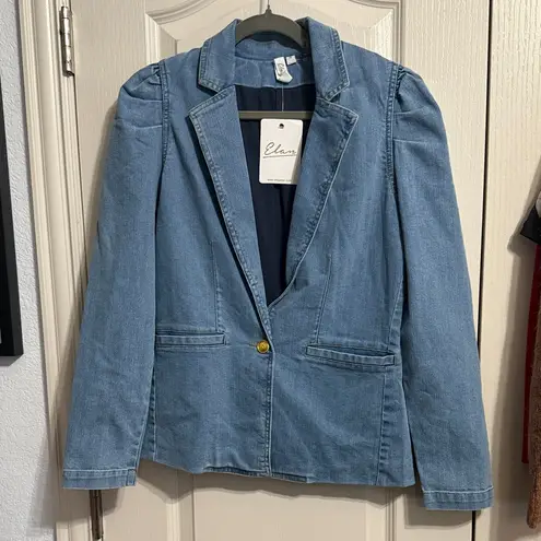 Elan 💙💖 NWT Puff Sleeve Light Denim Blazer