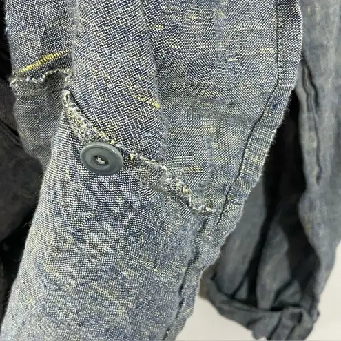 Flax ‎ 100% Linen Blue Zip Up Lightweight Jacket Size MEDIUM - Image 8