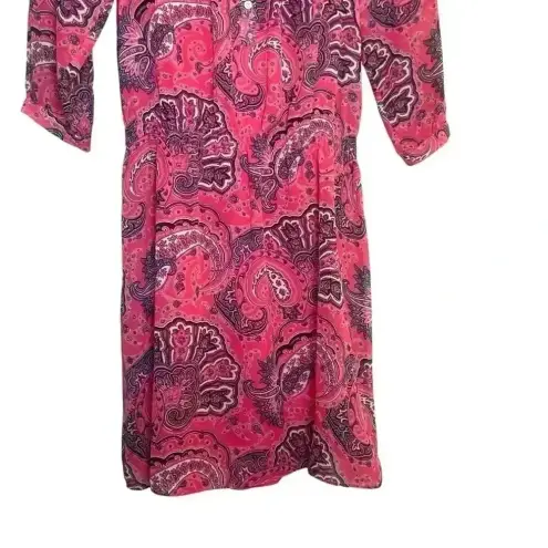 Ralph Lauren Lauren  Paisley Pink Semi-Sheer Dress‎ w/ Pink Slip Dress Size 6 EUC