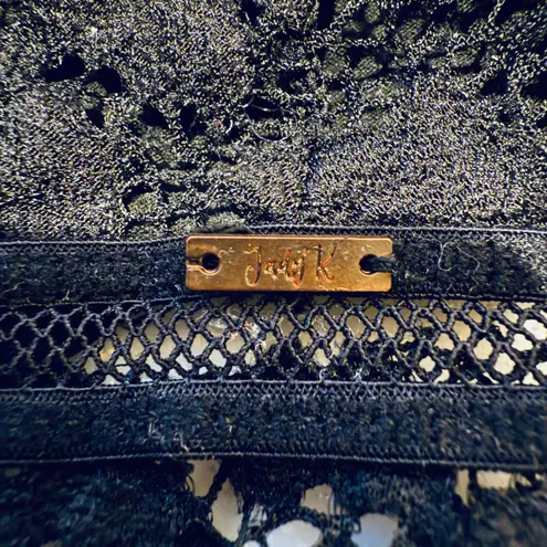 Judy K Lace Bralette Criss Cross Back Lined Black Lingerie Top XL