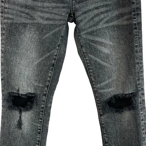 Pilcro and the Letterpress SZ 27 Slim Boyfriend Jeans Mid-Rise Distressed Black