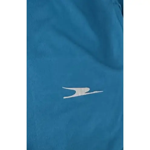 Crane Women's Dark Aqua Black Collar Workout Athletic Tank Top Medium Blue