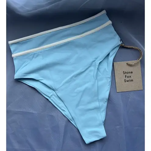 Free People  x Stone Fox Swim Juniper Bottom in Summer Song Blue NWT High Rise XS