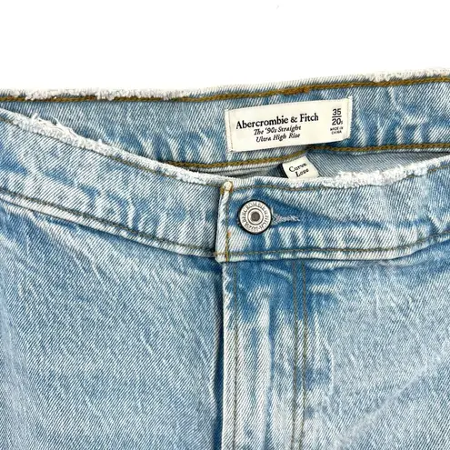 Abercrombie & Fitch Abercrombie Curve Love Ultra High Rise 90s Straight Jean Blue Size 35 20 Short