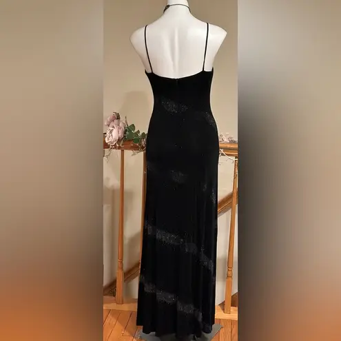 Alfred Angelo Black Maxi BodyCon Cocktail/Party Dress Sz. XS Zipper In Back