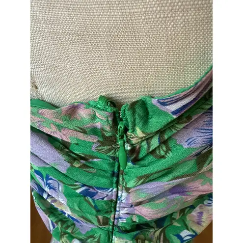 ASTR the Label Santorini One Shoulder Dress in Green Lilac Floral Size Medium