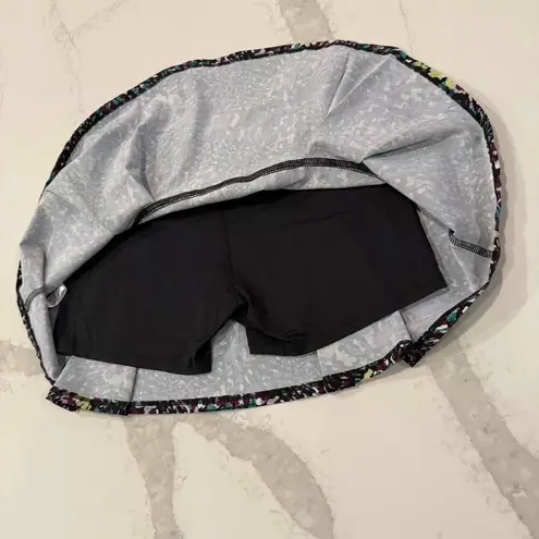 Lija Pindot Swing Printed Tennis Skort Skirt Womens Medium Black/Purple Athletic Purple