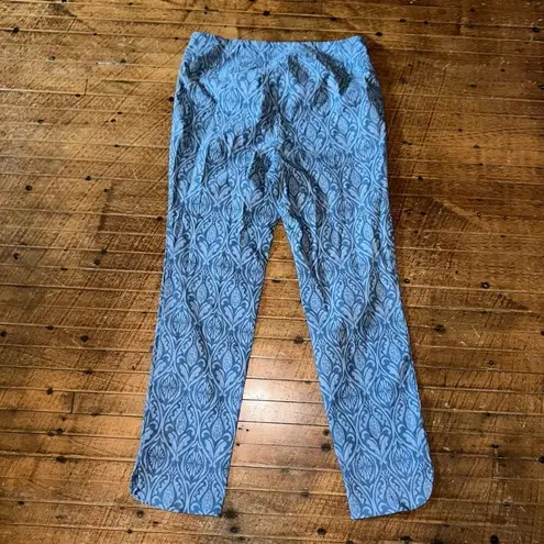 Soft Surroundings blue boho floral M travelcore pull on jeans