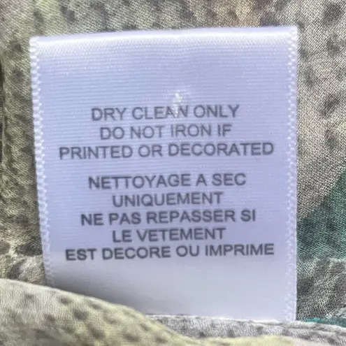 Equipment Femme Pastel Gray Snakeskin Sheer Raw Hem Tunic Button Down Top Size L