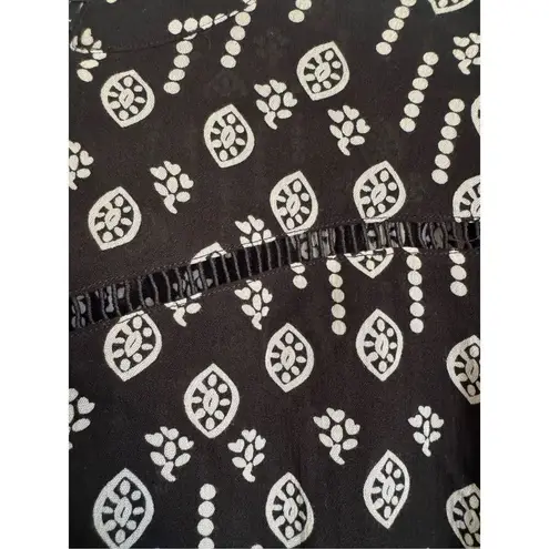 15Fifteen boho black floral paisley womens sz M beachy festival breathable Size M