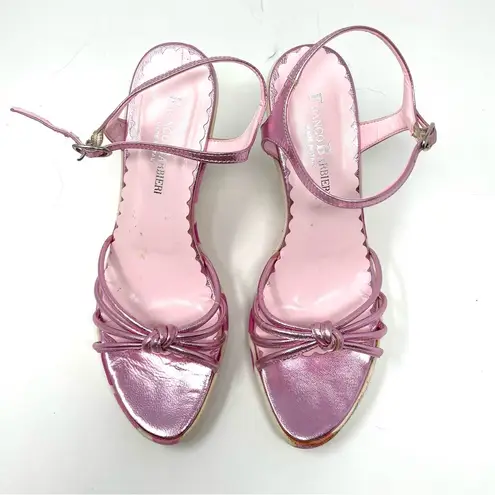 FRANCO BARBIERI wedge sandals, size 7.5, made in Italy