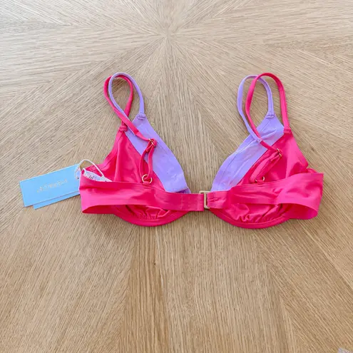 L Space Bikini Top Womens Medium Pink Fused Zendaya Color Block Barbiecore NWT